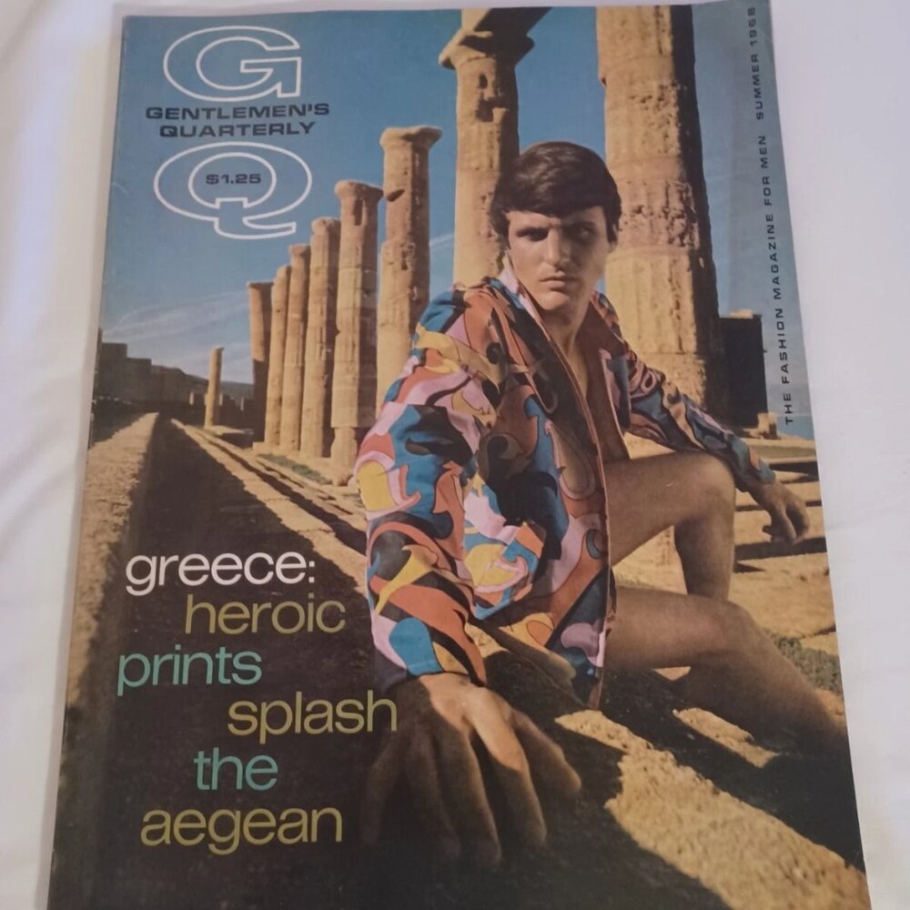 Vtg 1968 GENTLEMEN'S QUARTERLY GQ Magazine Summer Greece Heroic Prints Splash